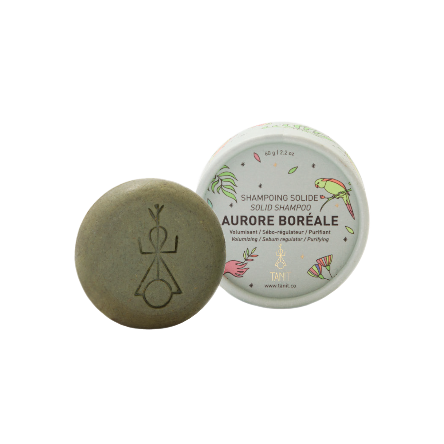 Aurore Boréale Shampoo Bar, 60g - Tanit
