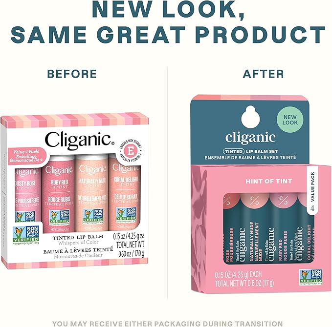 Tinted Lip Balm, 4pk - Cliganic