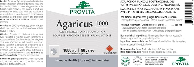 Agaricus 1000 90 gélules - Provita