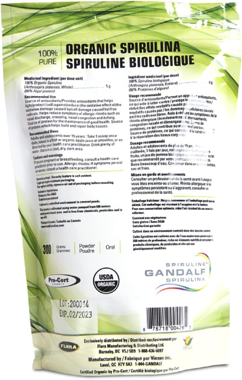Spirulina Organic, 300g powder - Gandalf