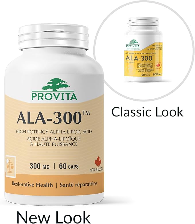 Acide alpha-lipoïque ALA-300, 60 gélules - Provita