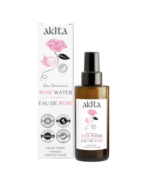 All Natural Rose Water, 100ml - Akita