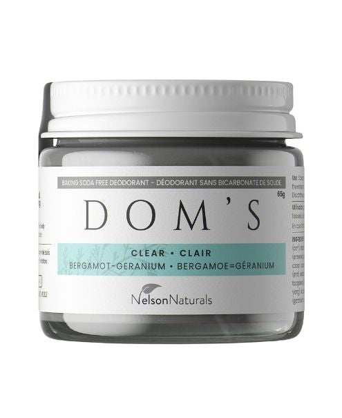 Clear Baking Soda Free Deodor. 65ml - Doms Naturals