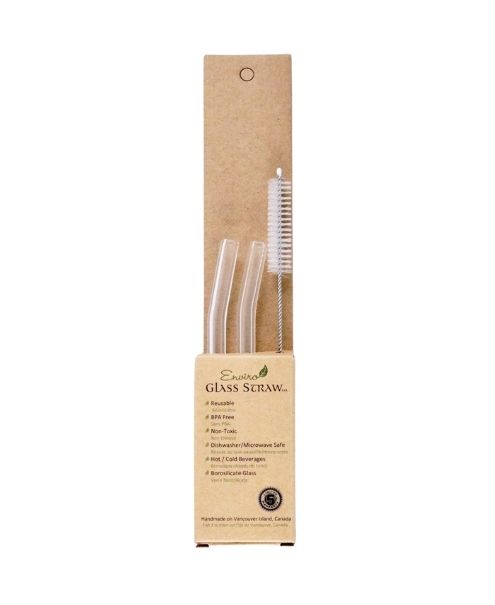 Combo Reg. Straws 6" Bent - Enviro Glass Straws