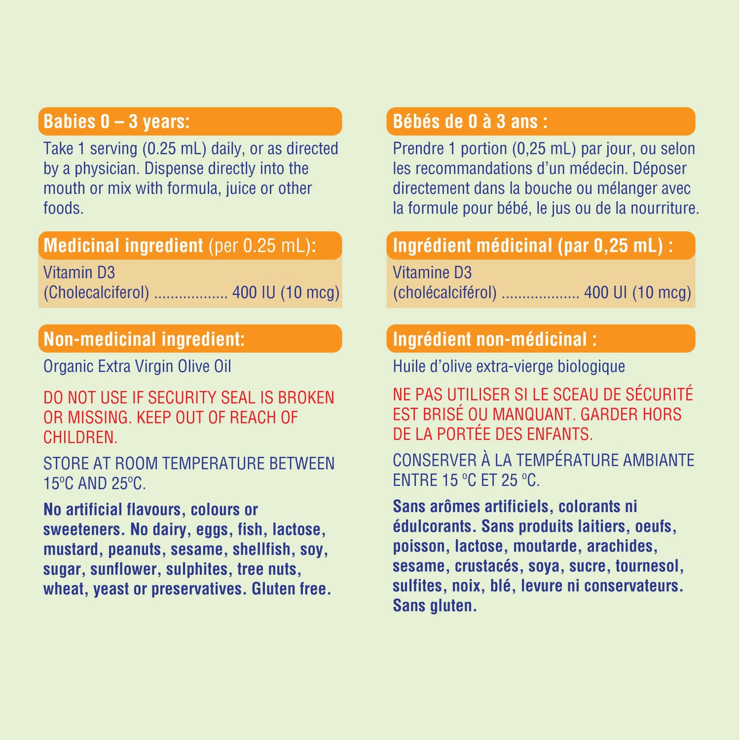 Vitamin D3 (400IU), 25ml - allKiDz