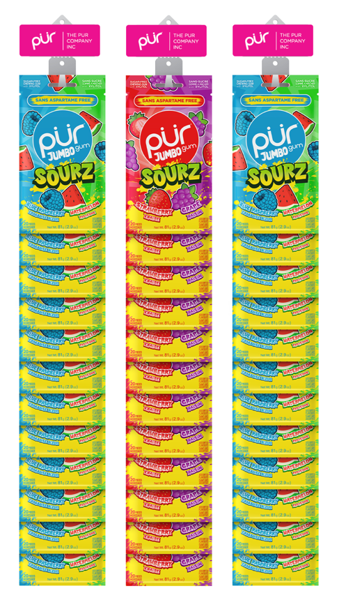 Jumbo Gum - SOURZ Clip Strip, 36ct