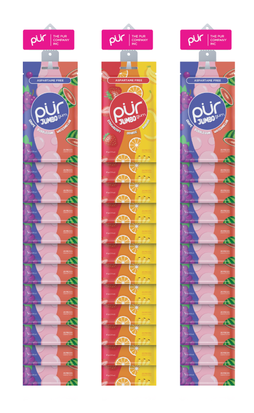 Jumbo Gum - Fruit Clip Strip, 36ct