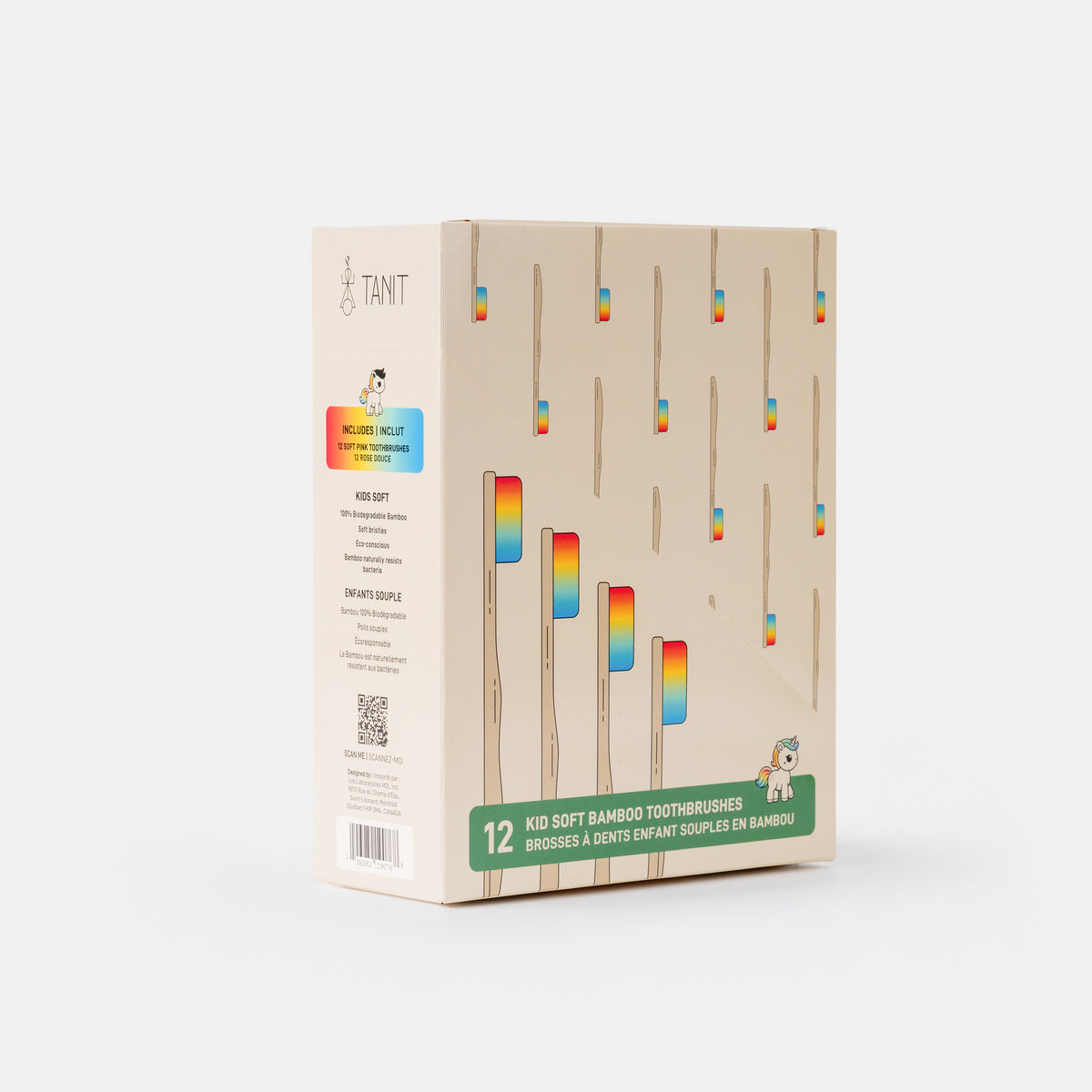 The Rainbow Kids Bamboo Toothbrush, 12/box - Tanit