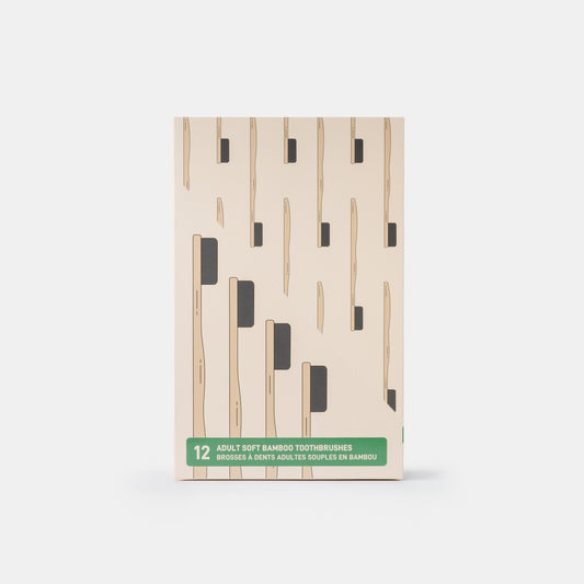 Charcoal Bamboo Toothbrush, 12/box - Tanit