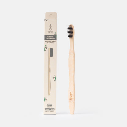 Charcoal Bamboo Toothbrush, 12/box - Tanit