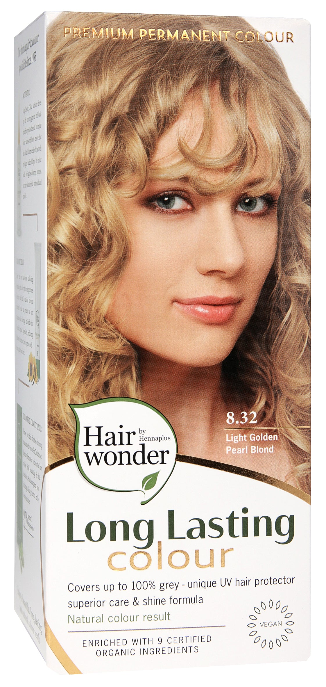 Light golden pearl blond 8.32, 100 ml - Hennaplus