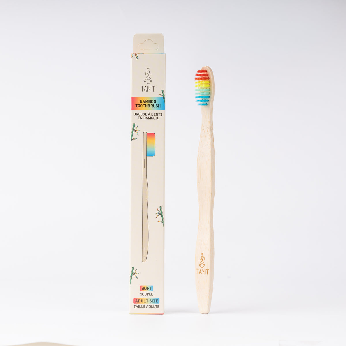 Rainbow Bamboo Toothbrush, 12/box - Tanit