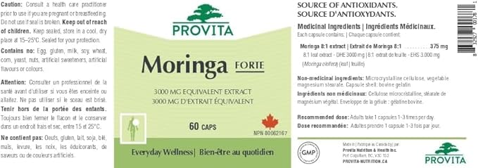 Practitioner Series - Moringa Forte, 60 caps - Provita