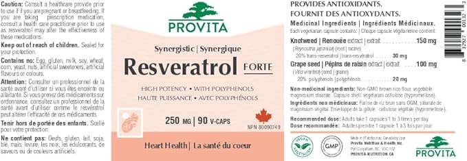 Resvératrol Forte 90 gélules - Provita