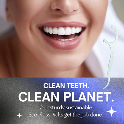 Floss Picks - Fresh Mint, 50pcs/6pk - The Future Is Bamboo