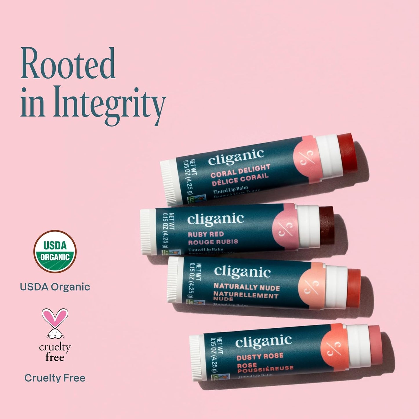 Tinted Lip Balm, 4pk - Cliganic