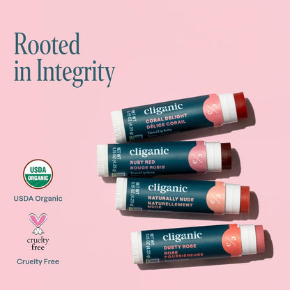 Tinted Lip Balm, 4pk - Cliganic