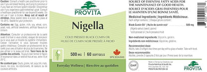Huile de cumin noir Nigelle 60 gélules - Provita