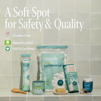 Organic Cotton Rounds, 100ct - Cliganic