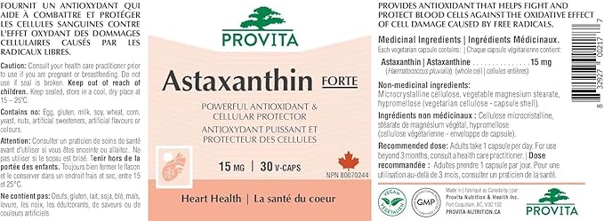 Astaxanthine Forte 30 gélules végétales - Provita