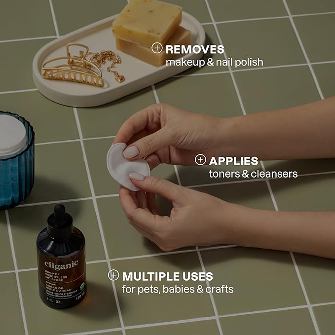 Organic Cotton Rounds, 100ct - Cliganic