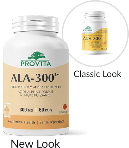 Acide alpha-lipoïque ALA-300, 60 gélules - Provita