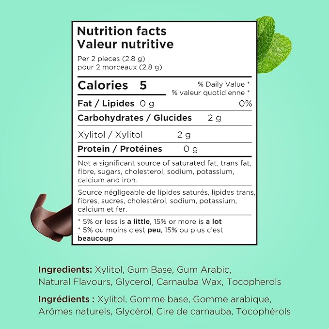 Gum Bag - Chocolate Mint, 55ct, 12/tray - The Pur Company