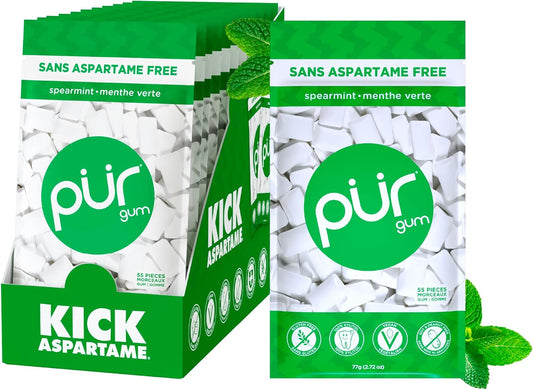 Gum Bag - Spearmint, 55ct, 12/tray - The Pur Company