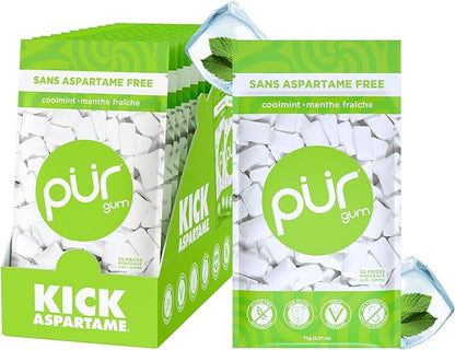 Gum Bag - Cool Mint, 55ct, 12/tray - The Pur Company