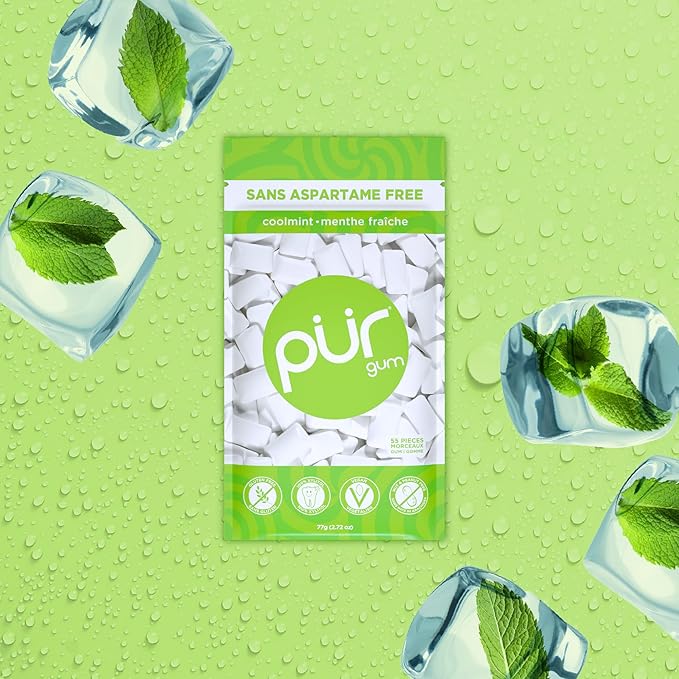 Gum Bag - Cool Mint, 55ct, 12/tray - The Pur Company