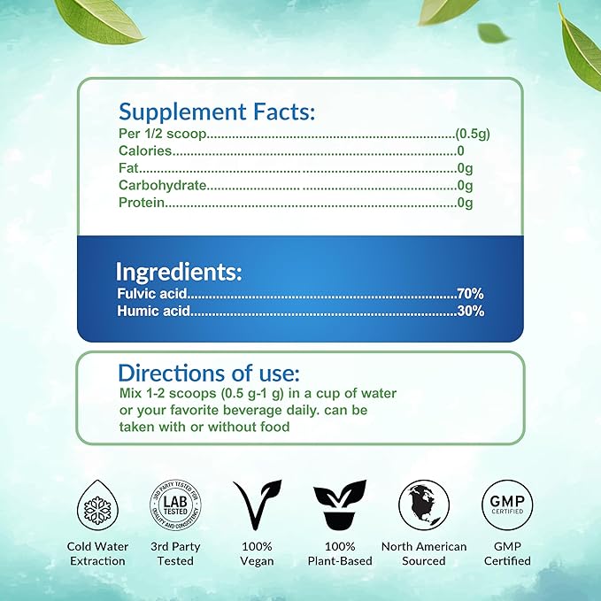 Humic-Fulvic Acid Complex, 60g (Glass) - LeafSource
