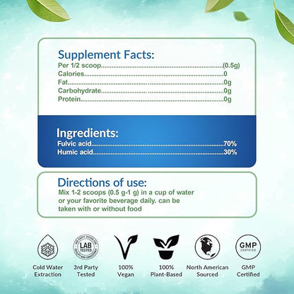 Humic-Fulvic Acid Complex, 60g (Glass) - LeafSource