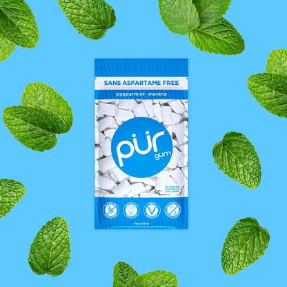 Gum Bags - Peppermint, 55ct, 12/tray - The Pur Company