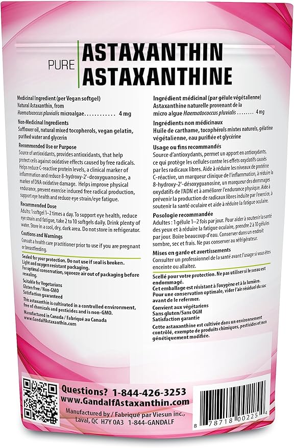 Astaxanthin 4mg, 60 Vcaps - Gandalf