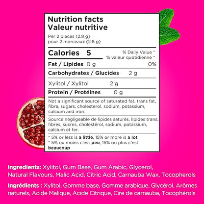 Gum Bag - Pomegranate Mint, 55ct, 12/tray - The Pur Company
