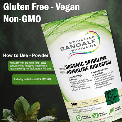Spirulina Organic, 300g powder - Gandalf