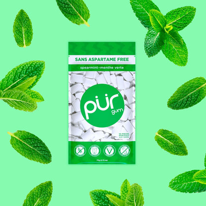 Gum Bag - Spearmint, 55ct, 12/tray - The Pur Company