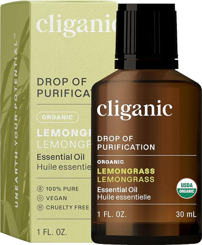 Organic Lemongrass Oil, 30ml - Cliganic