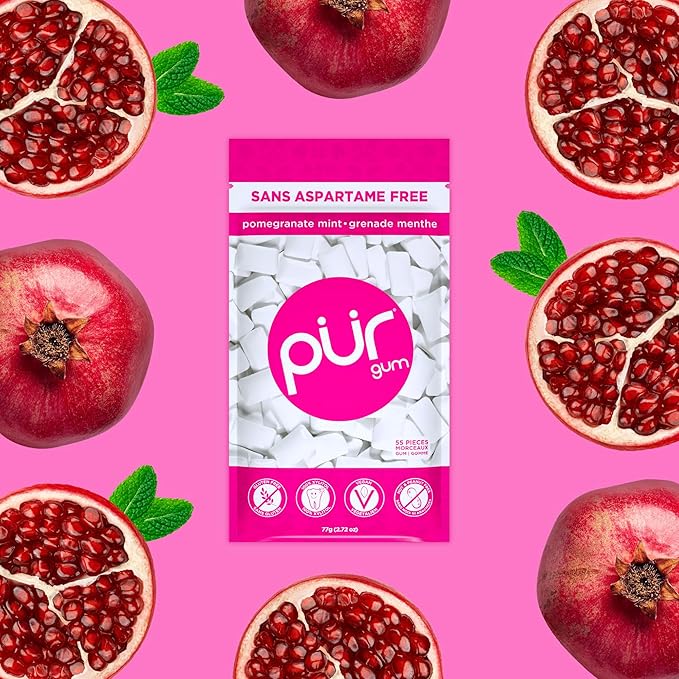 Gum Bag - Pomegranate Mint, 55ct, 12/tray - The Pur Company