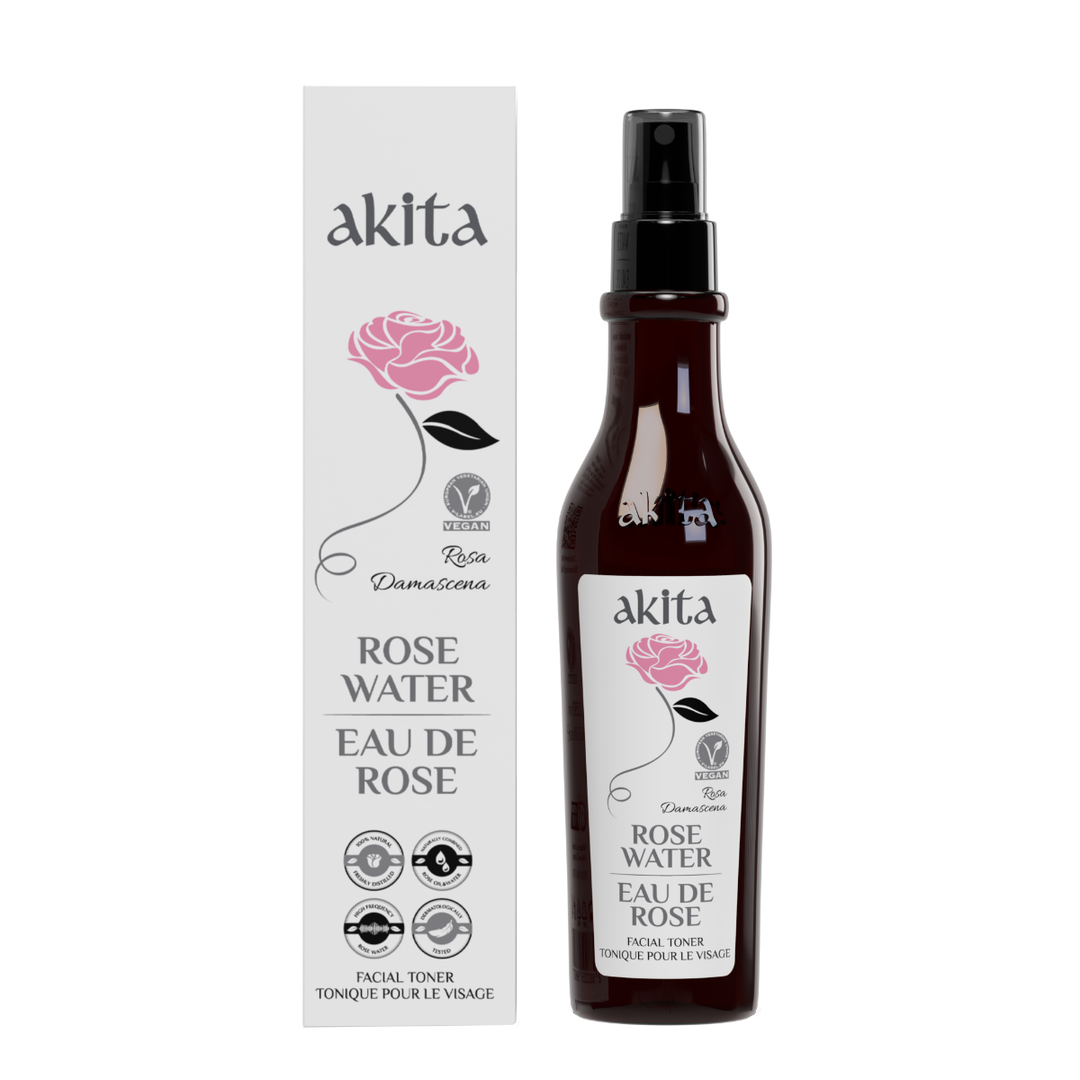 All Natural Rose Water, 250ml - Akita