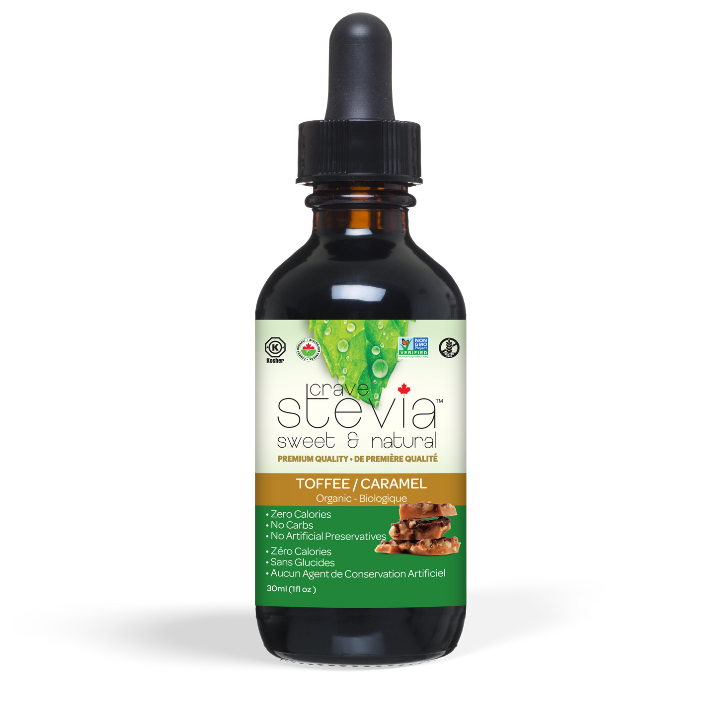 Crave Stevia, Liquid Drops, Toffee, 50ml