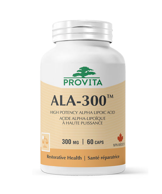 Acide alpha-lipoïque ALA-300, 60 gélules - Provita