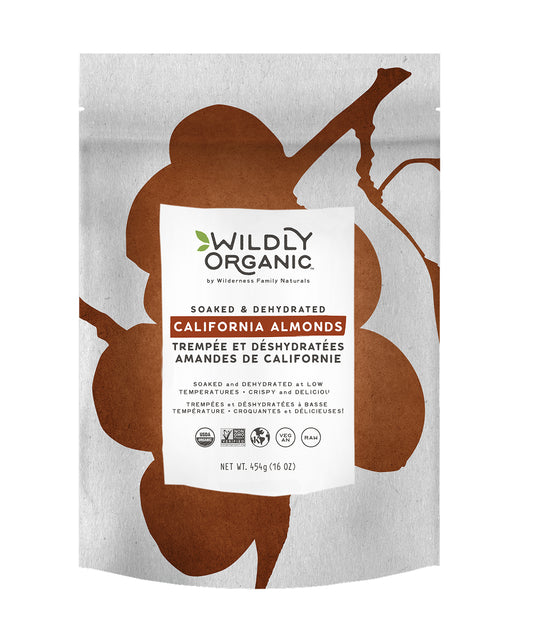 Almonds Soaked & Dehyd.,454g - Wildly Organic
