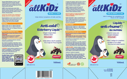 Anti-Cold Elderberry Liq Plus, 100ml - AllKiDz