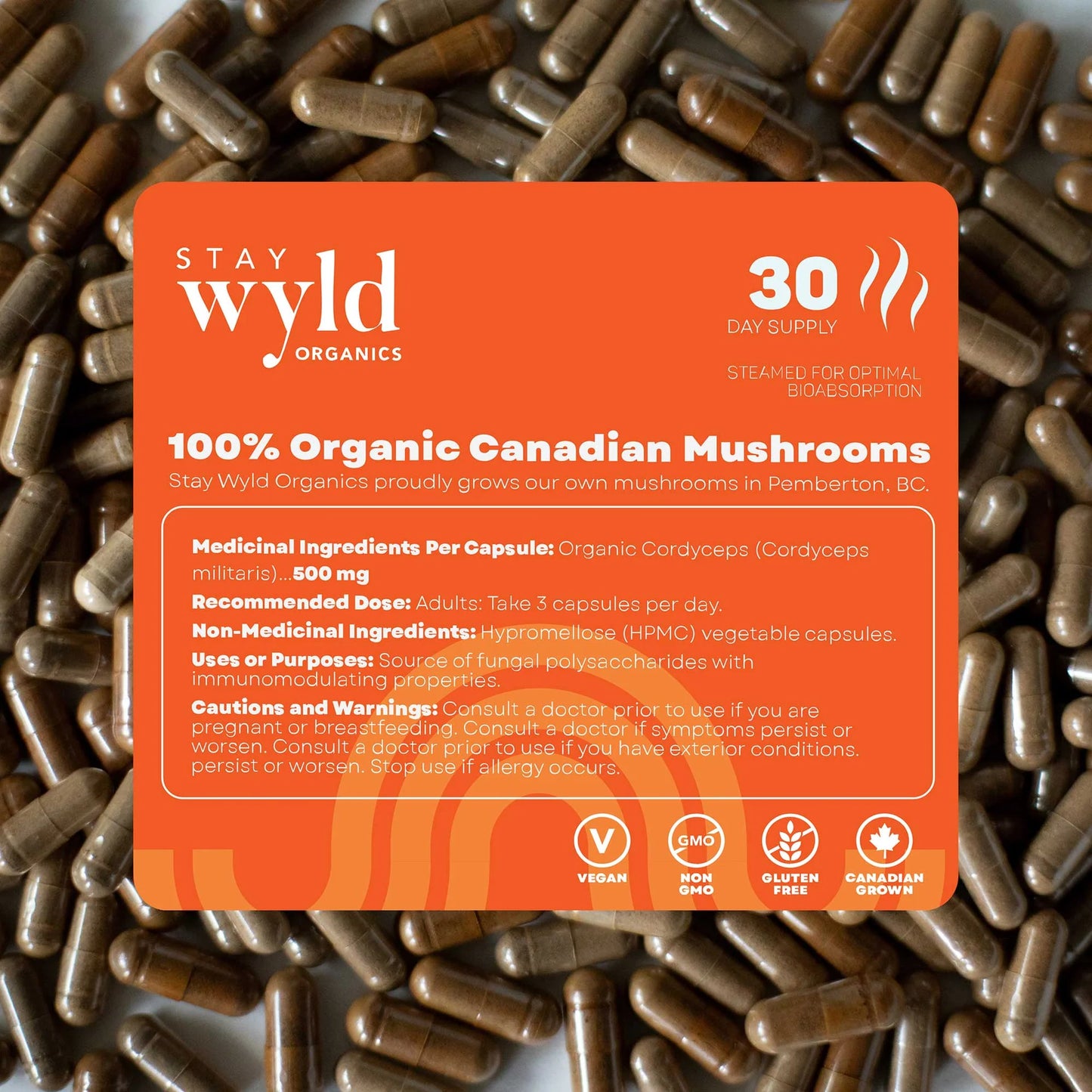 Cordyceps, 90caps - Stay Wyld Organics Ltd