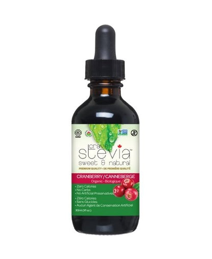 Crave Stevia,  Liquid Drops, Cranberry, 30ml