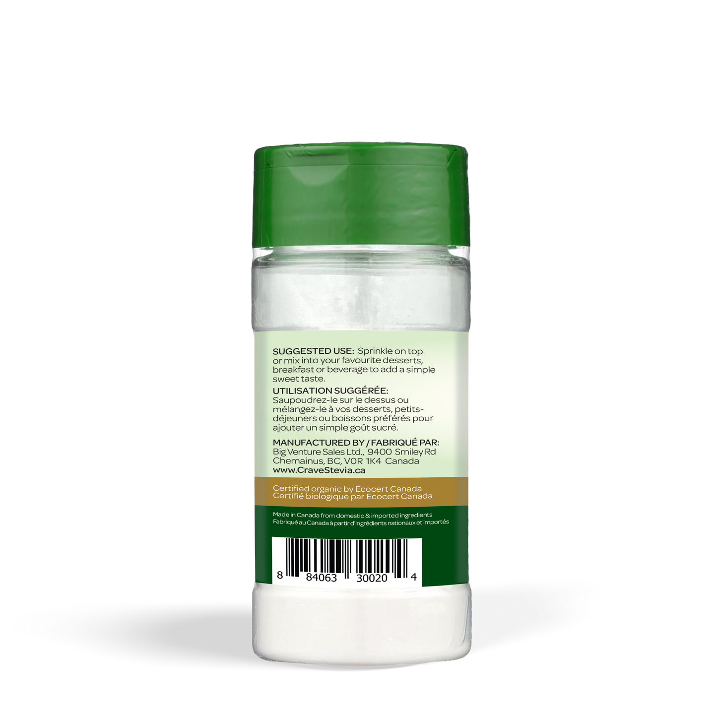 Crave Stevia Shaker Flavour Cinnamon, 60g