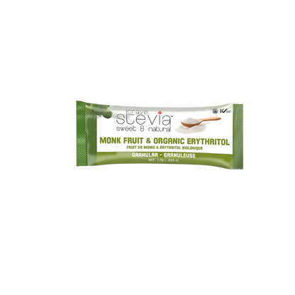 Monk Fruit & Erythritol Packets 70Ct - Crave Stevia