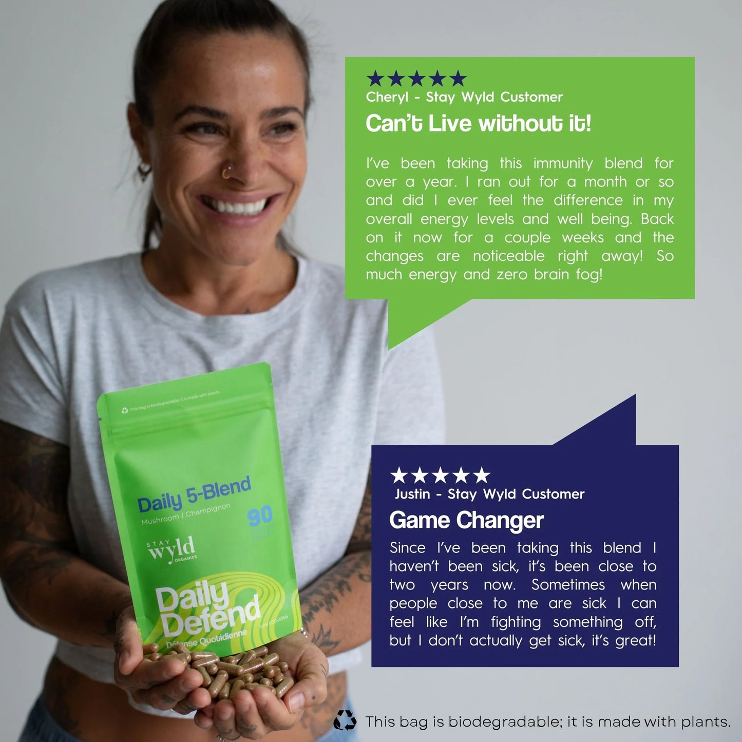 5-Mushroom Blend, 90 caps - Stay Wyld Organics Ltd