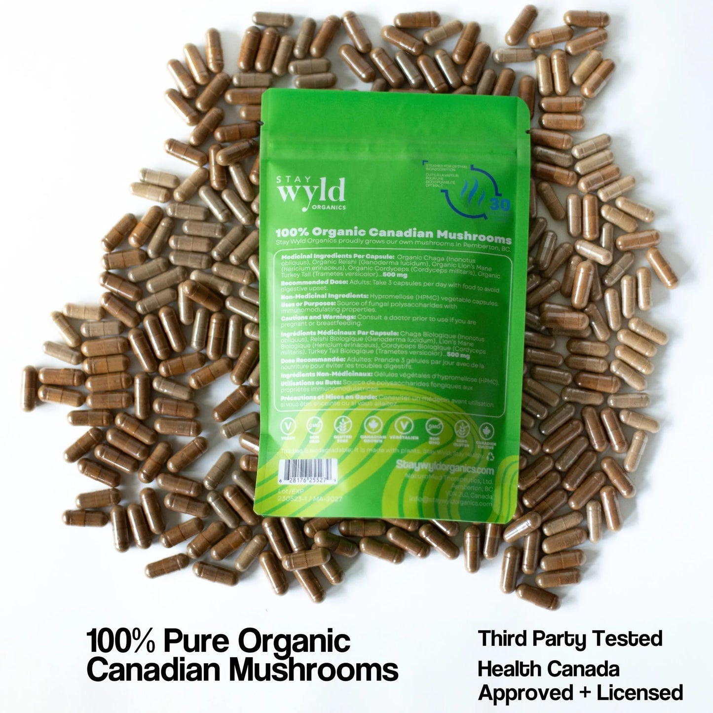 5-Mushroom Blend, 90 caps - Stay Wyld Organics Ltd